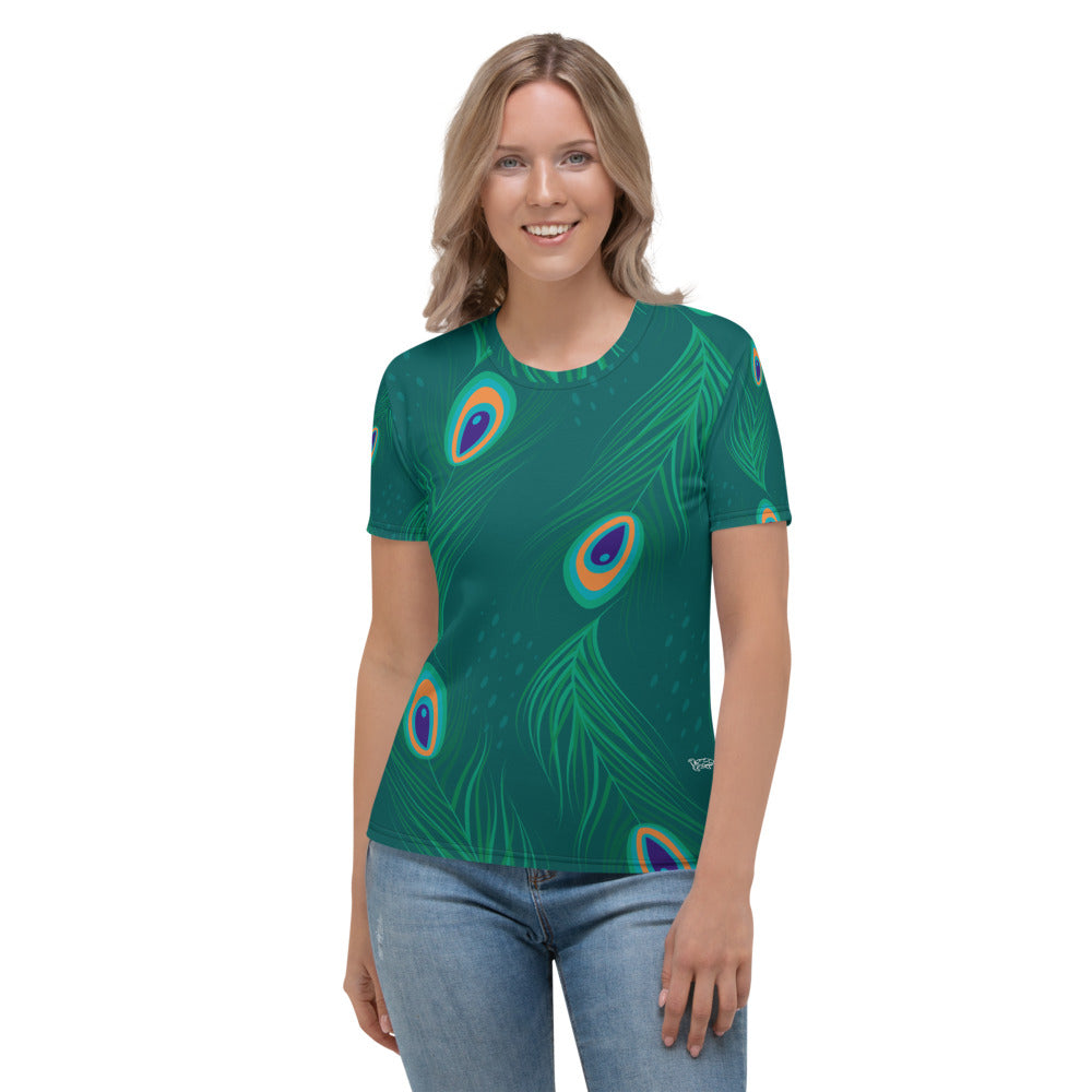 Style & Co - Peacock Print V-Neck T-Shirt