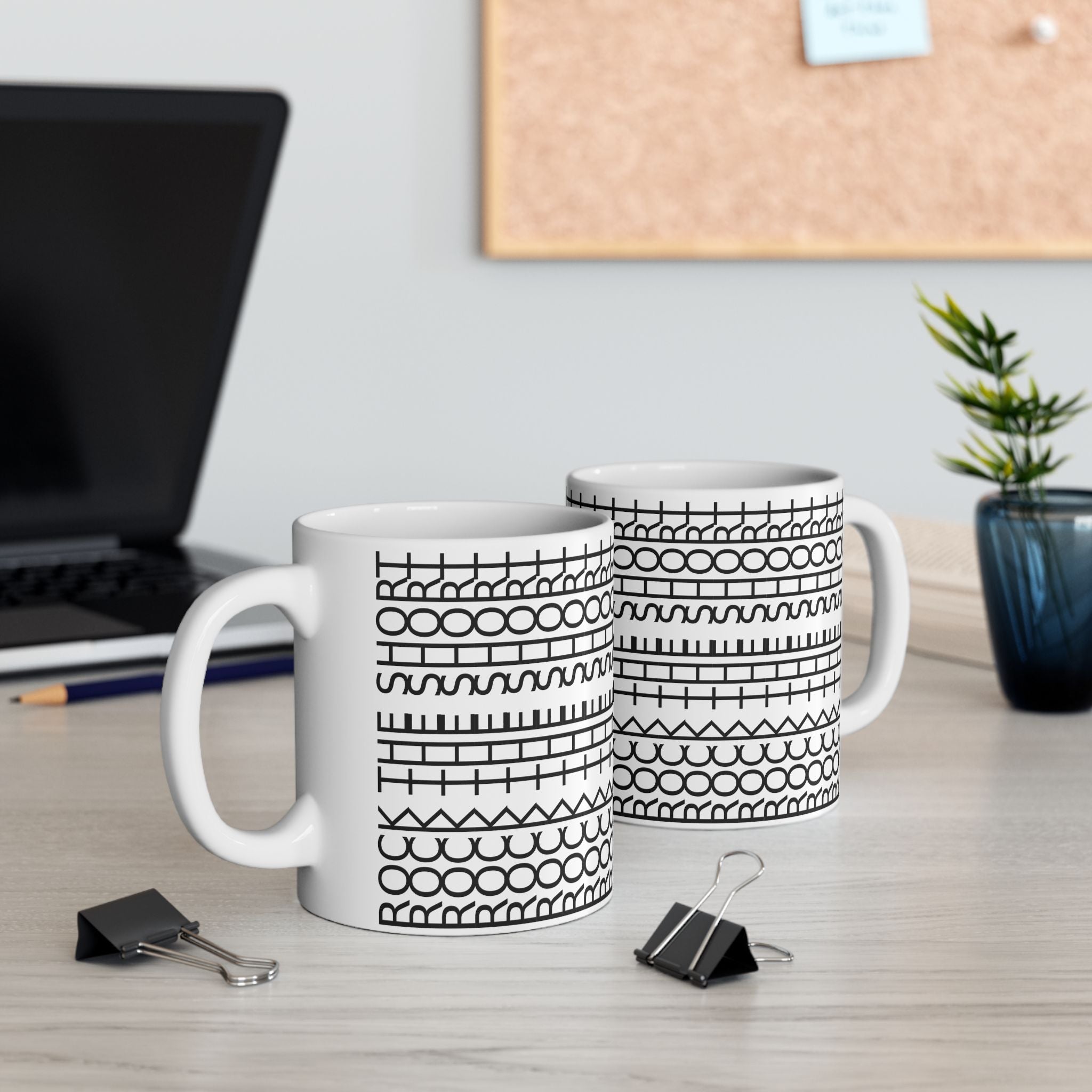 Rock the Short Ceramic Mug - Minimalist Design for Coffee Lovers - TIRE TREAD MUG