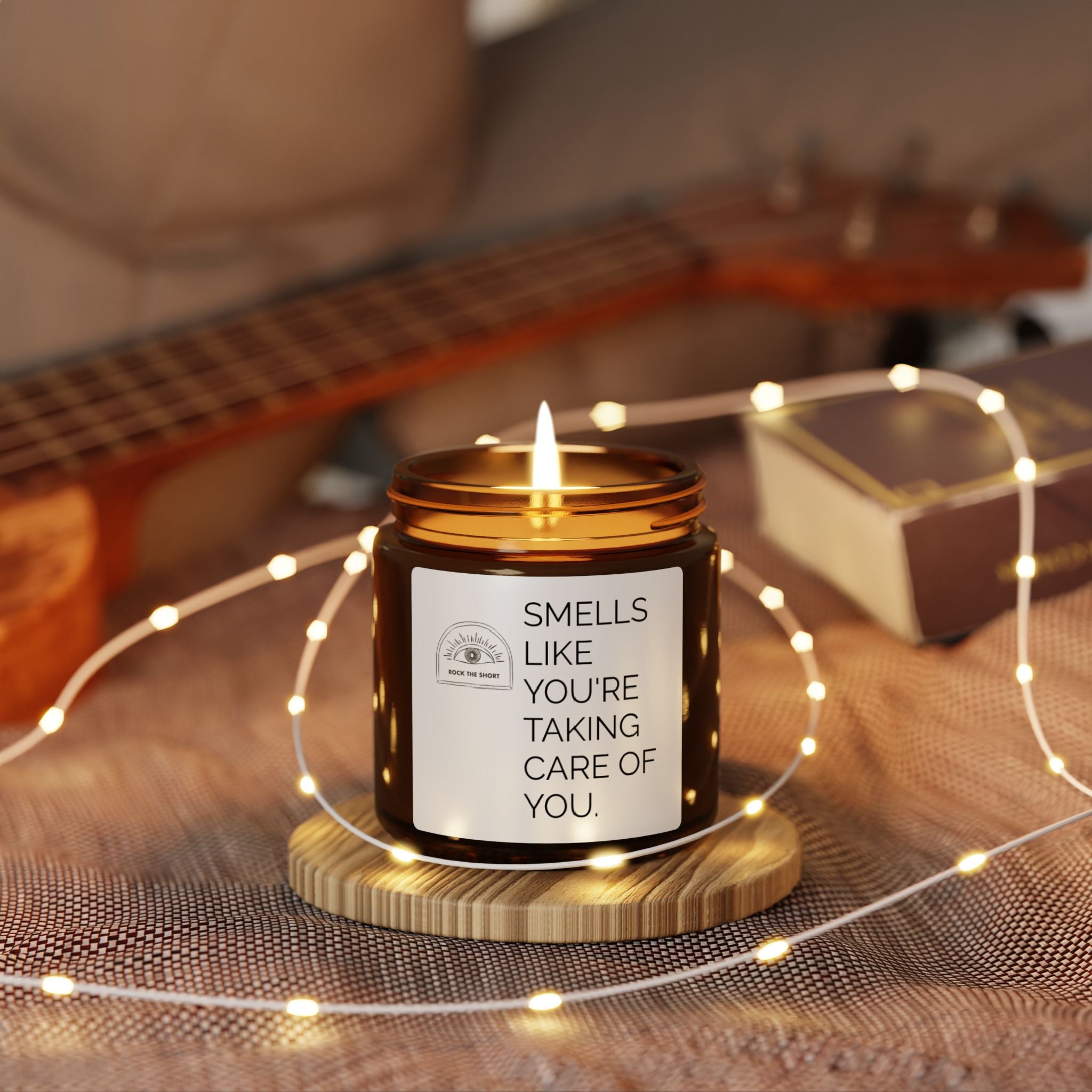 SMELLS LIKE YOU'RE TAKING CARE OF YOU. Scented Soy Candle (Multi-Size, Amber Jar)