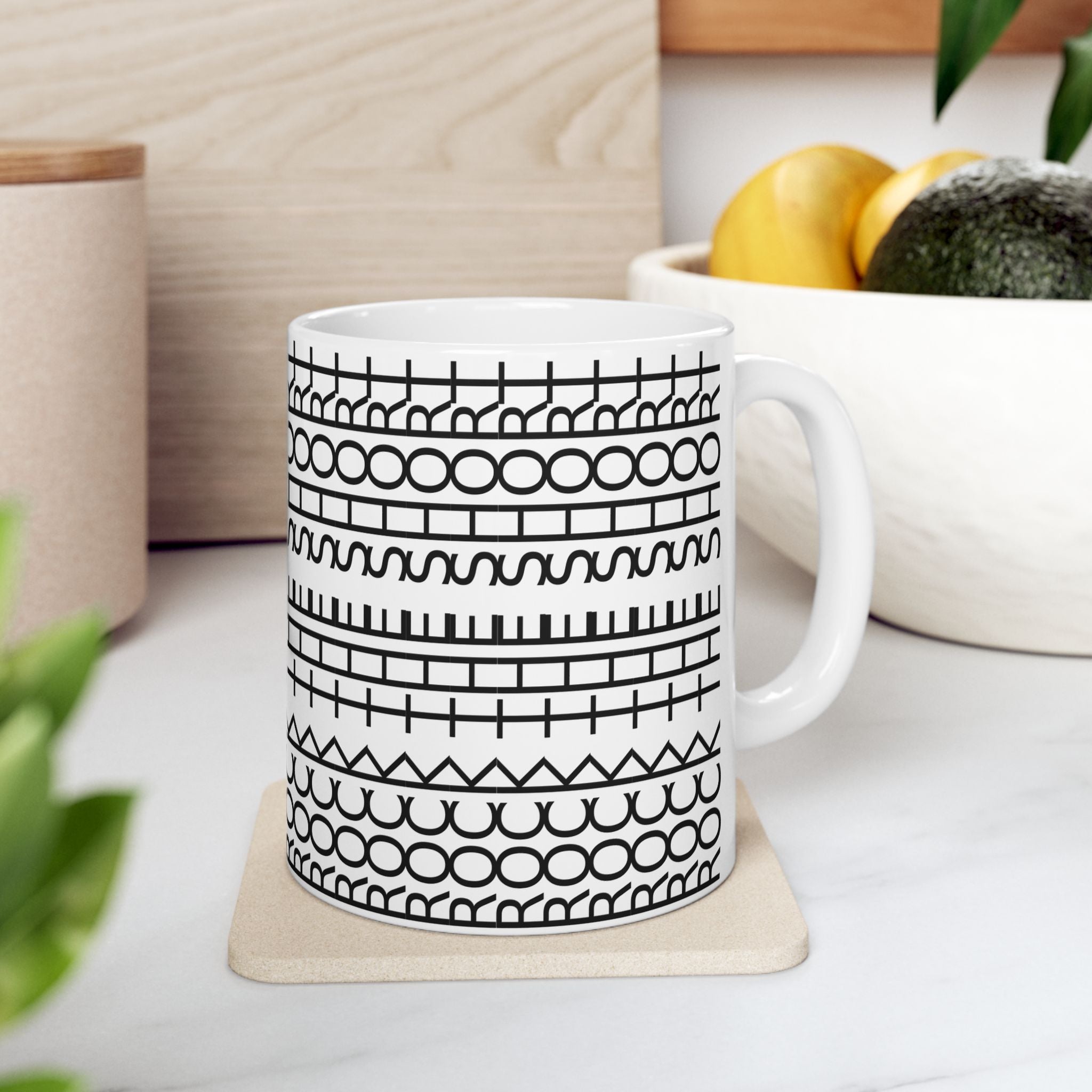 Rock the Short Ceramic Mug - Minimalist Design for Coffee Lovers - TIRE TREAD MUG