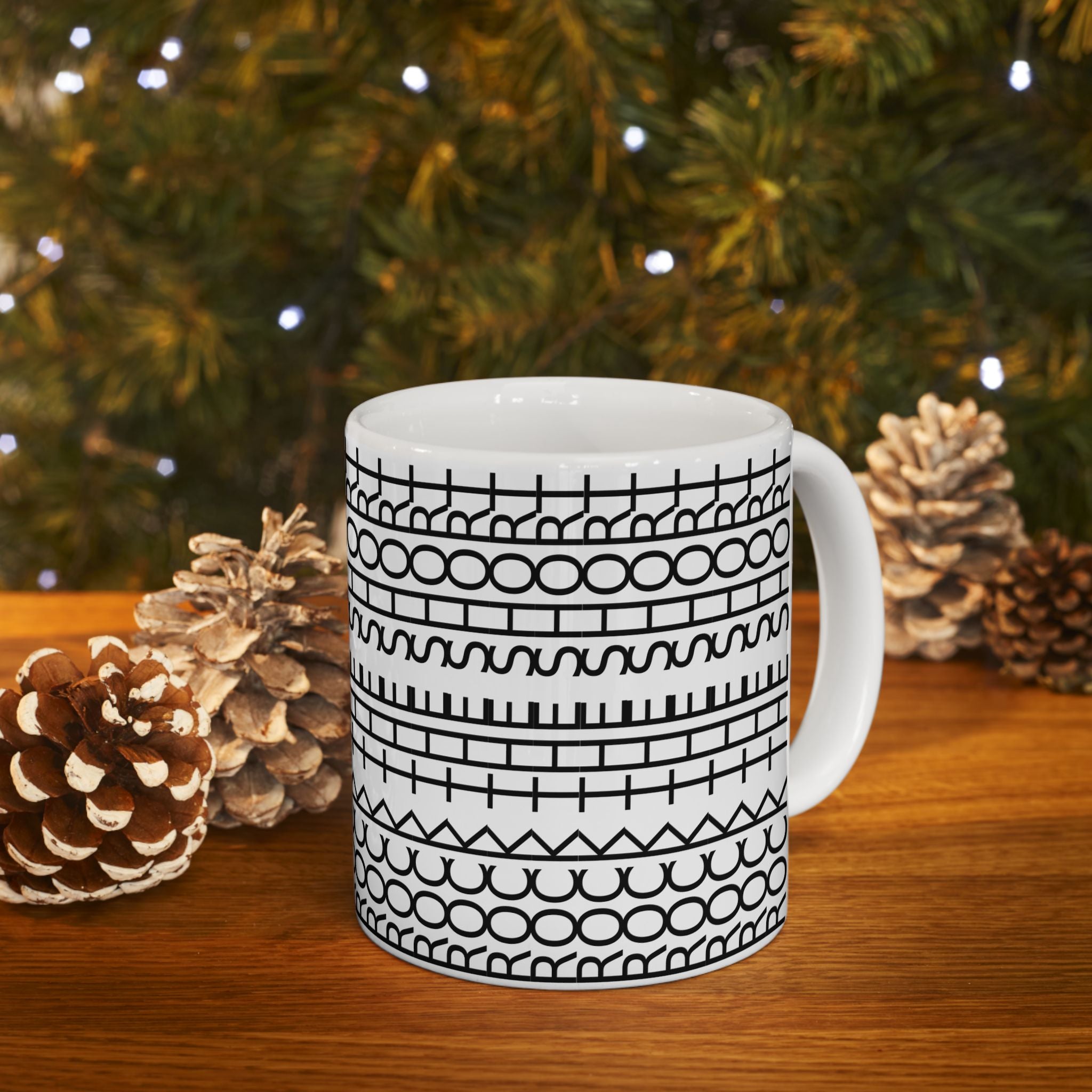 Rock the Short Ceramic Mug - Minimalist Design for Coffee Lovers - TIRE TREAD MUG