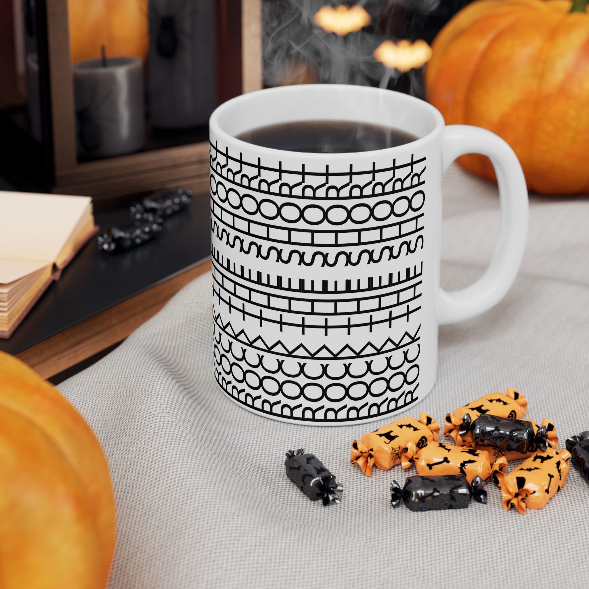 Rock the Short Ceramic Mug - Minimalist Design for Coffee Lovers - TIRE TREAD MUG