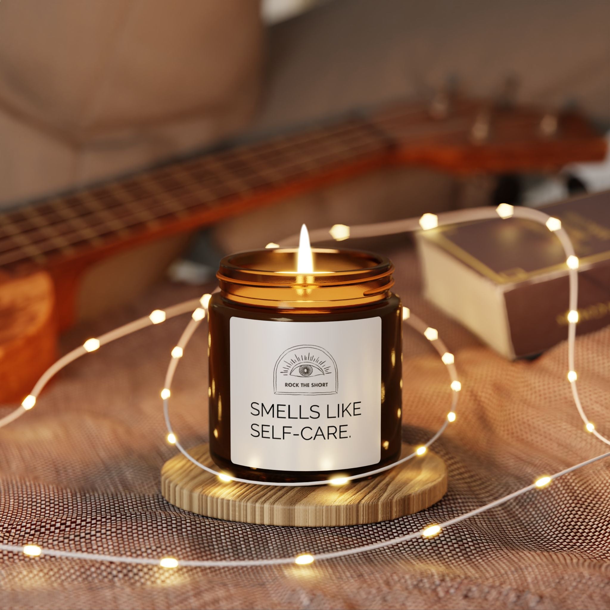 SMELLS LIKE SELF-CARE. Scented Soy Candle (Multi-Size, Amber Jar)