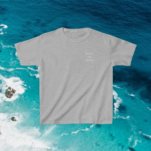 'Rock the Shore' Kids Heavy Cotton Tee - Cool Casual T-Shirt for Beach Lovers