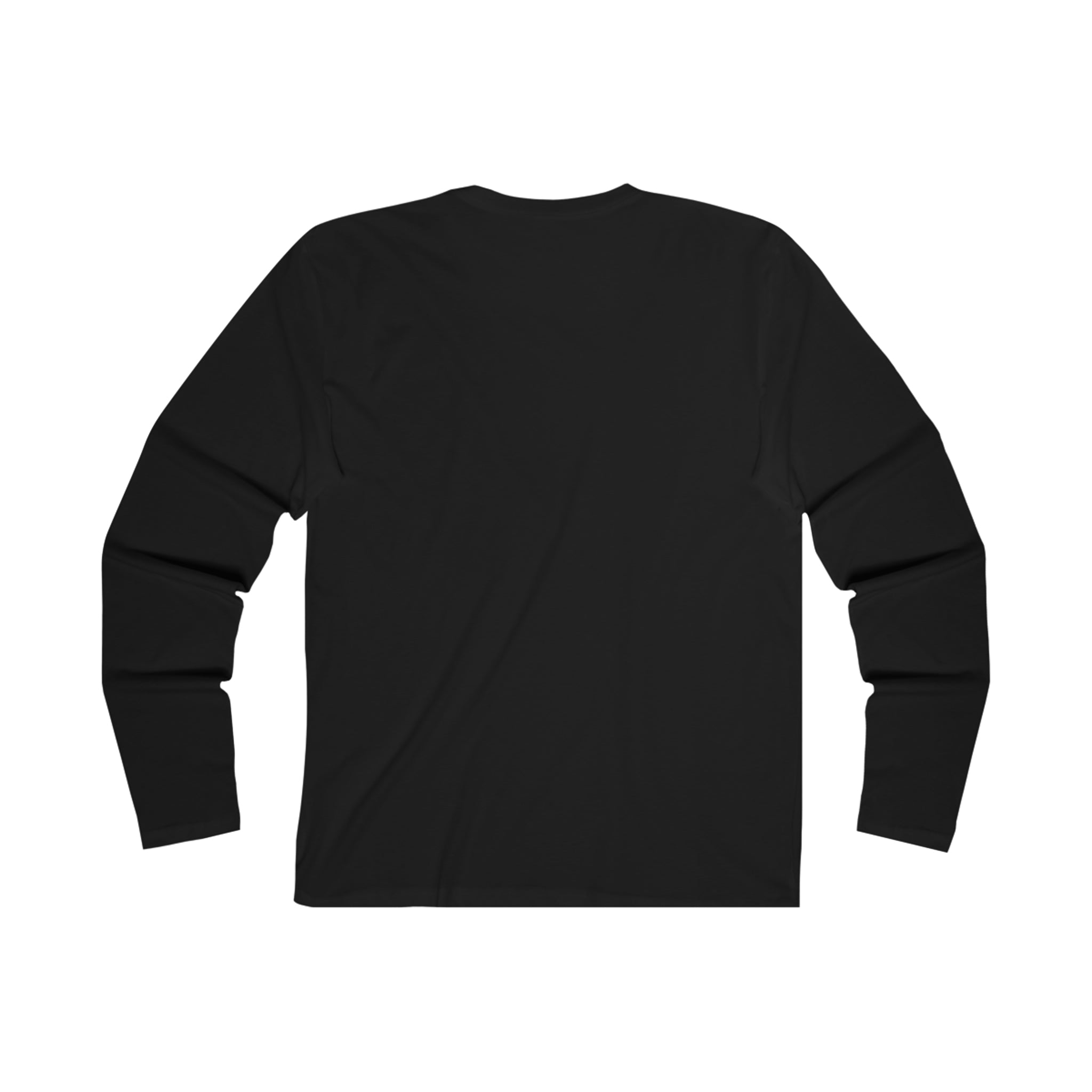 Simple Black and White Men's Long Sleeve Crew Tee 100% combed ringspun cotton