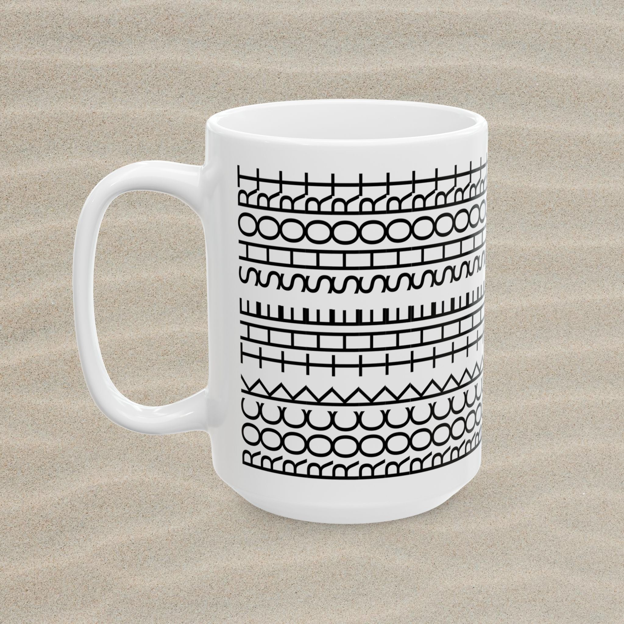 Rock the Short Ceramic Mug - Minimalist Design for Coffee Lovers - TIRE TREAD MUG