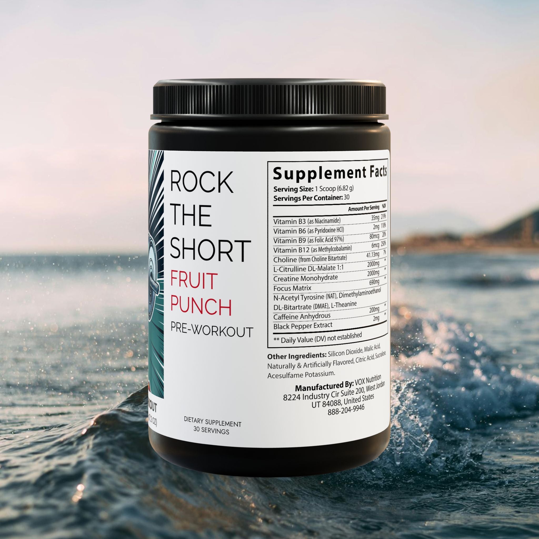 Rock the Short Pre-Workout Supplement, Fruit Punch (204g, 7.1oz)