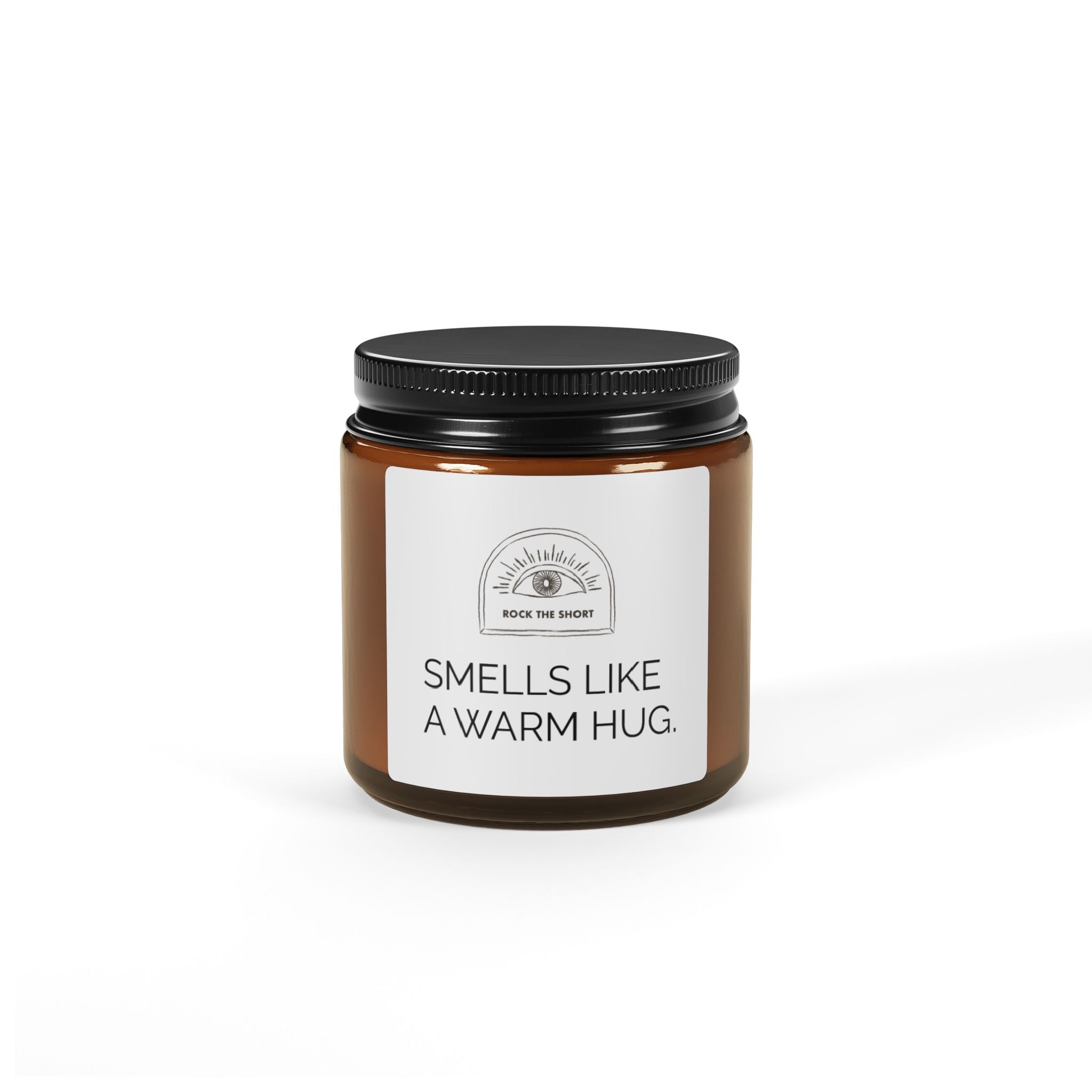 SMELLS LIKE A WARM HUG. Scented Soy Candle (Multi-Size, Amber Jar)