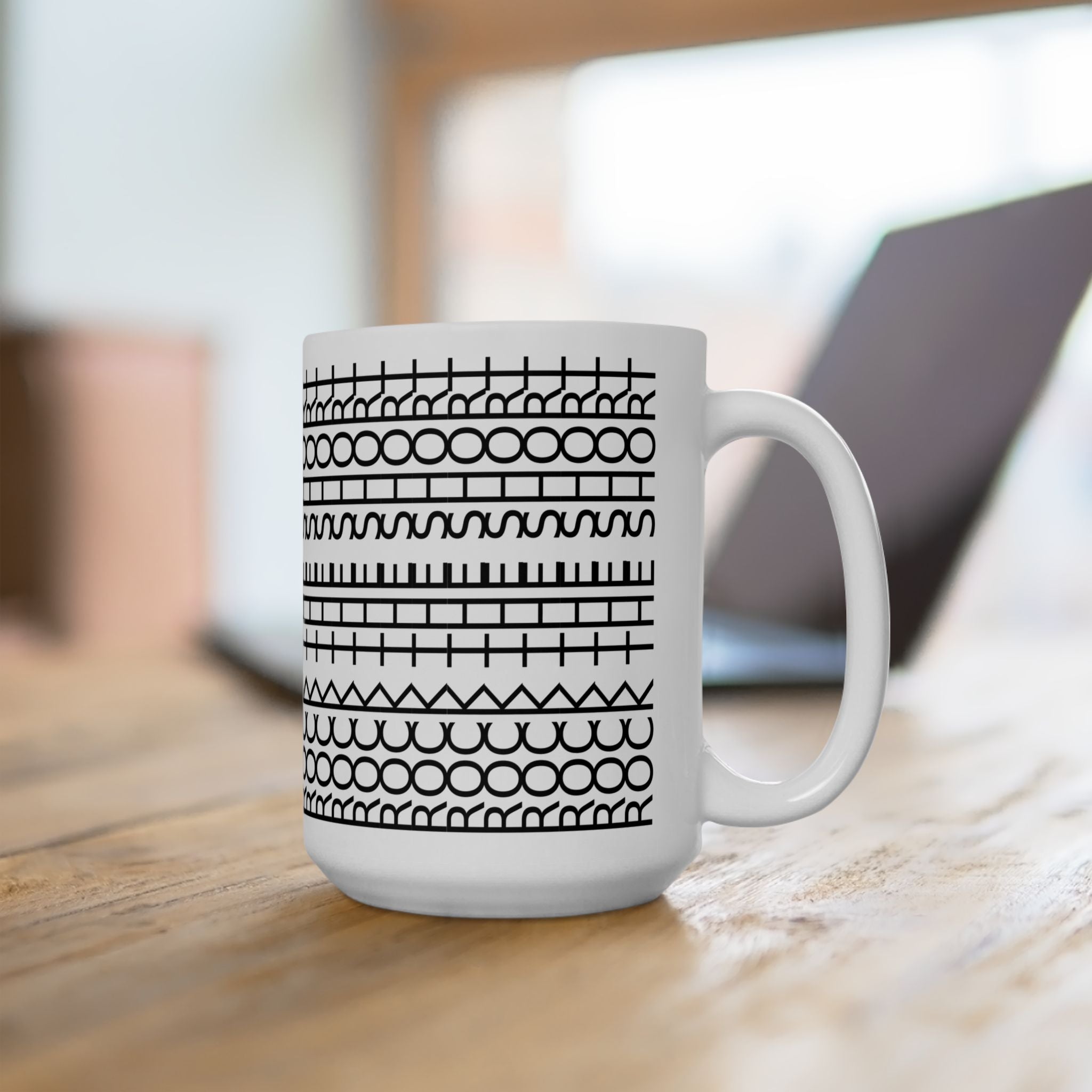 Rock the Short Ceramic Mug - Minimalist Design for Coffee Lovers - TIRE TREAD MUG