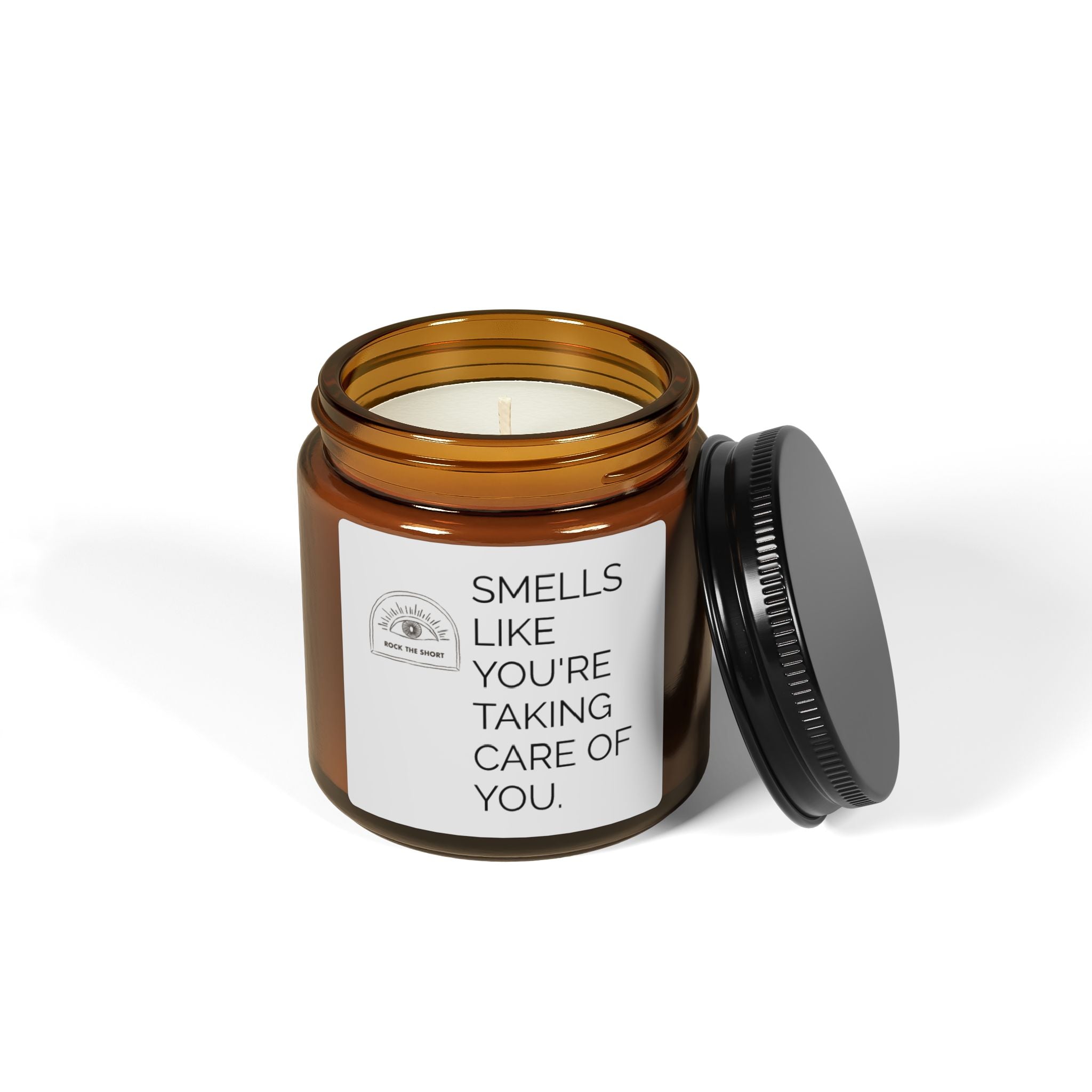 SMELLS LIKE YOU'RE TAKING CARE OF YOU. Scented Soy Candle (Multi-Size, Amber Jar)