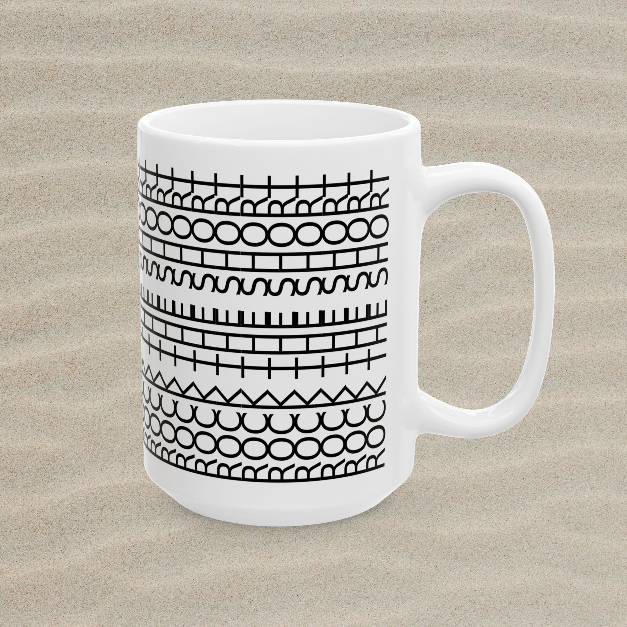 Rock the Short Ceramic Mug - Minimalist Design for Coffee Lovers - TIRE TREAD MUG