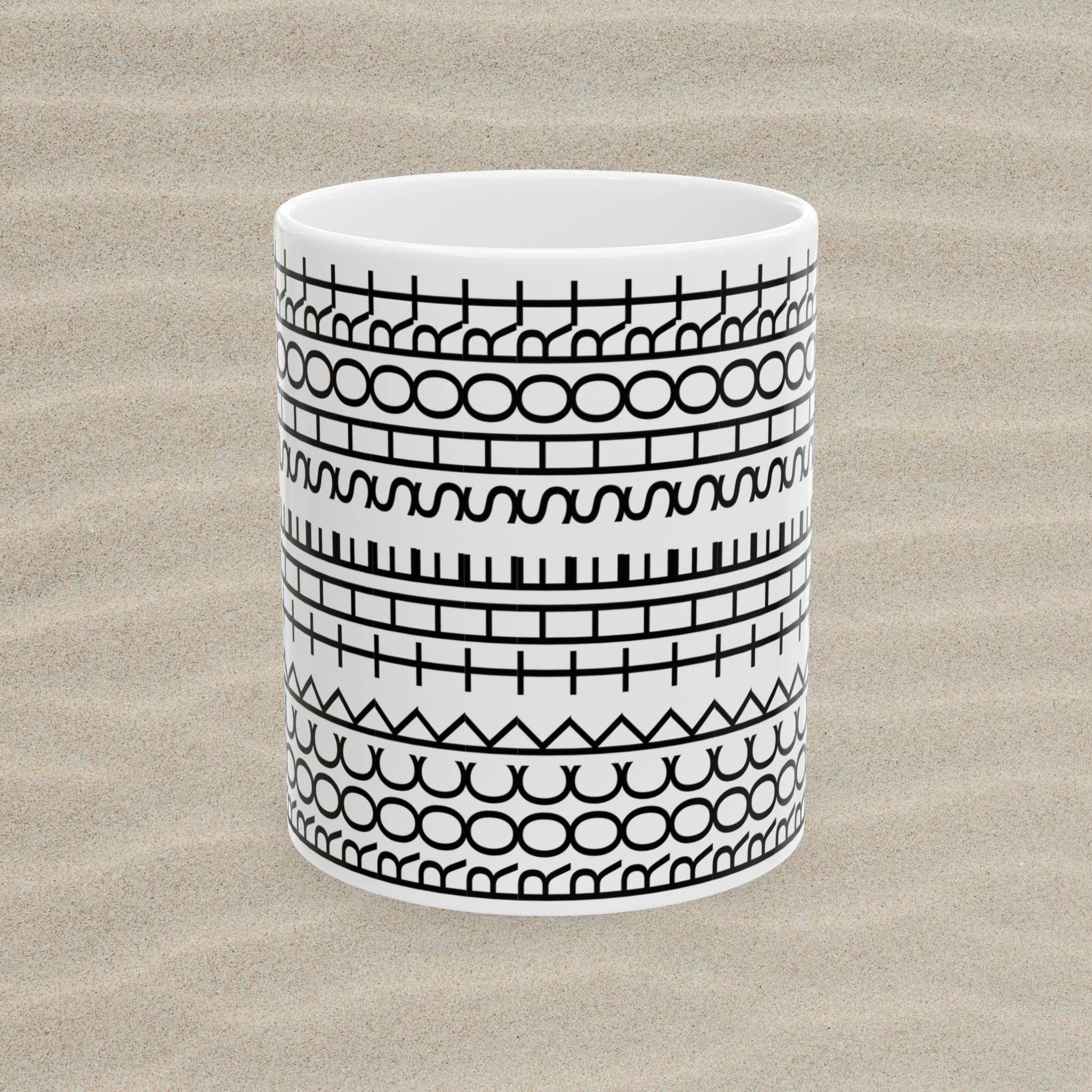 Rock the Short Ceramic Mug - Minimalist Design for Coffee Lovers - TIRE TREAD MUG