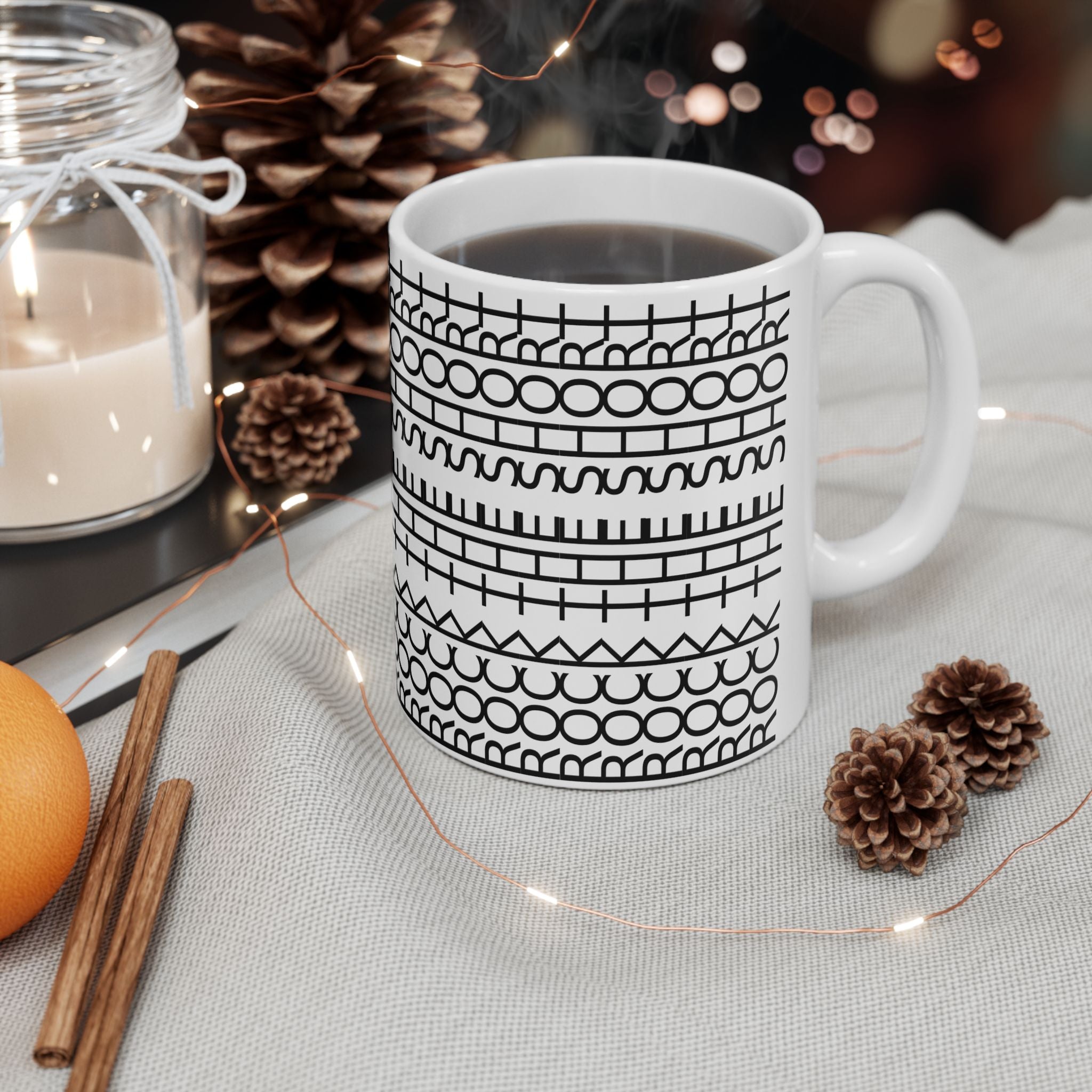 Rock the Short Ceramic Mug - Minimalist Design for Coffee Lovers - TIRE TREAD MUG