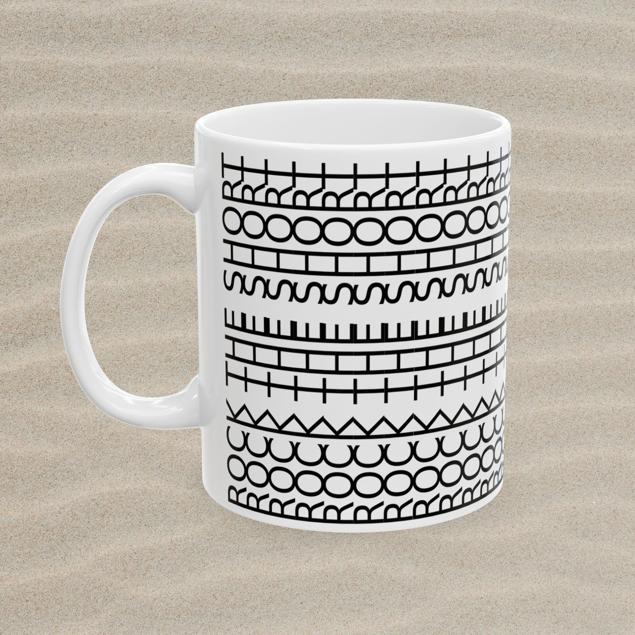 Rock the Short Ceramic Mug - Minimalist Design for Coffee Lovers - TIRE TREAD MUG