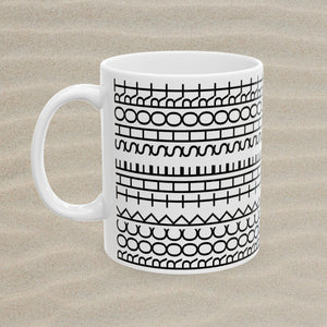 Rock the Short Ceramic Mug - Minimalist Design for Coffee Lovers - TIRE TREAD MUG