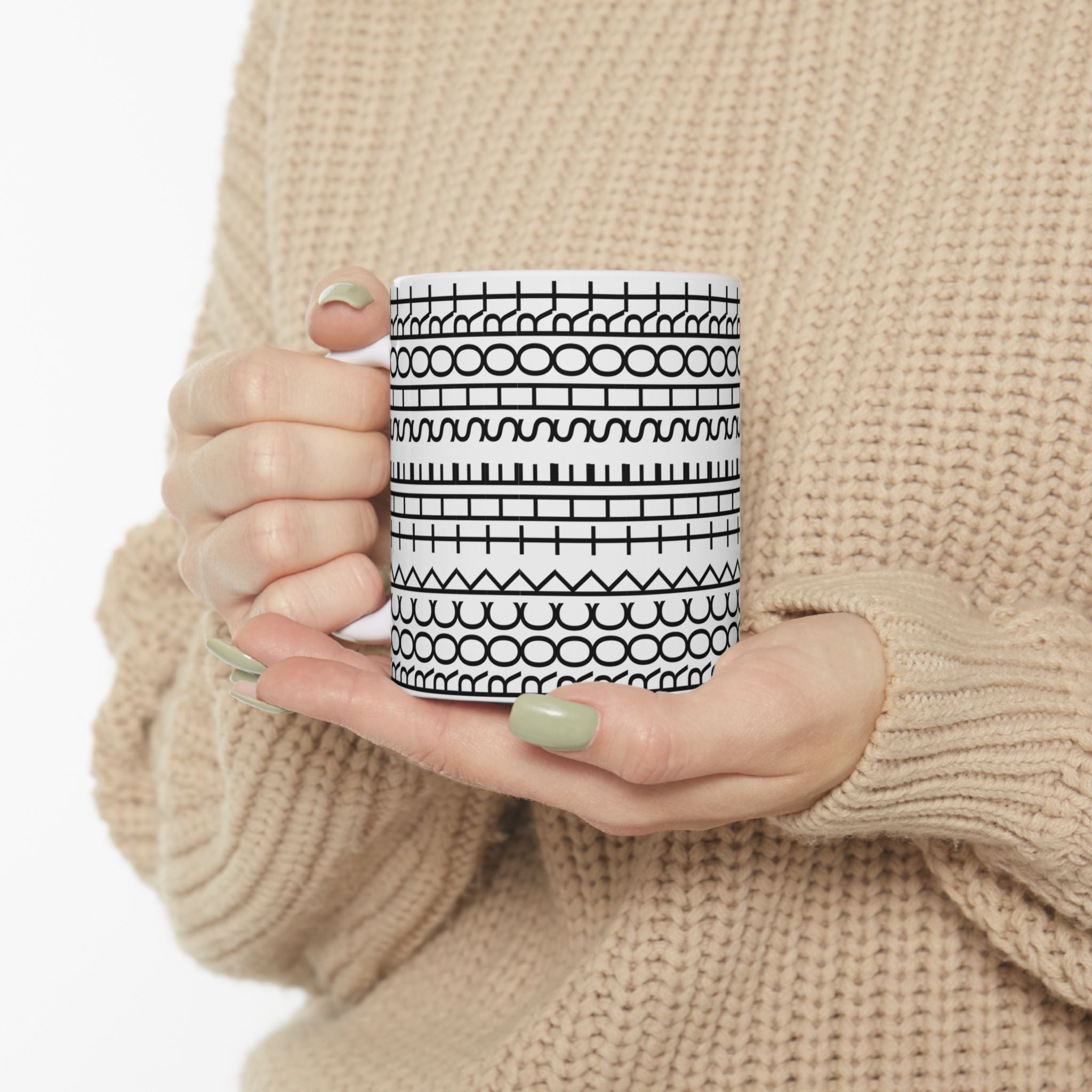 Rock the Short Ceramic Mug - Minimalist Design for Coffee Lovers - TIRE TREAD MUG
