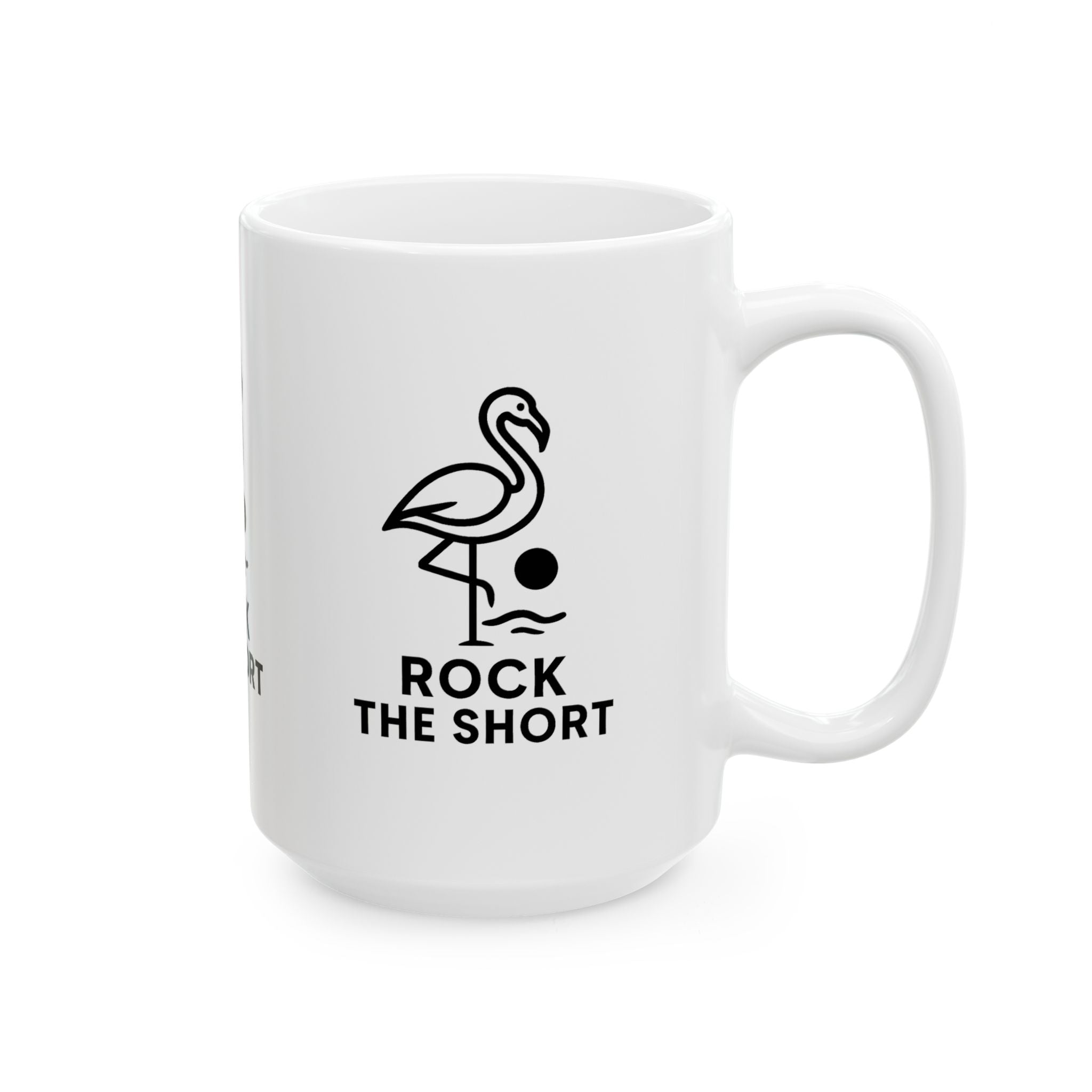 Flamingo Vibe Ceramic Mug - "Rock The Short" - Fun Beach Coffee Cup - Perfect Gift for Summer Lovers 15oz Flamingo Edition
