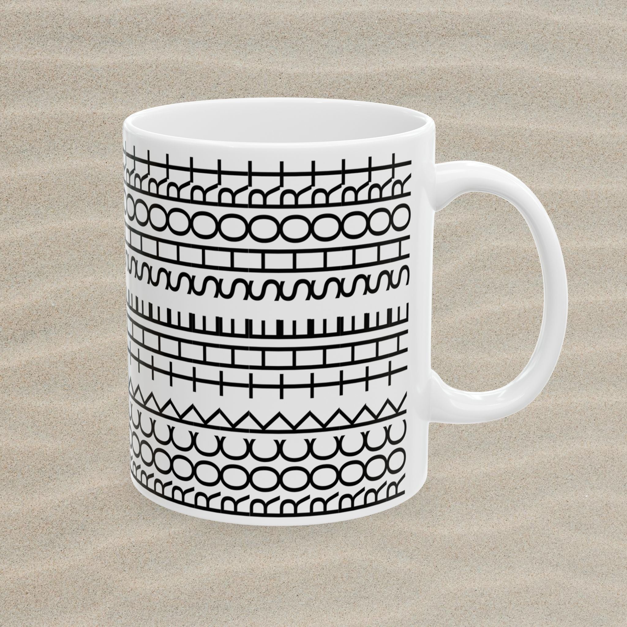 Rock the Short Ceramic Mug - Minimalist Design for Coffee Lovers - TIRE TREAD MUG