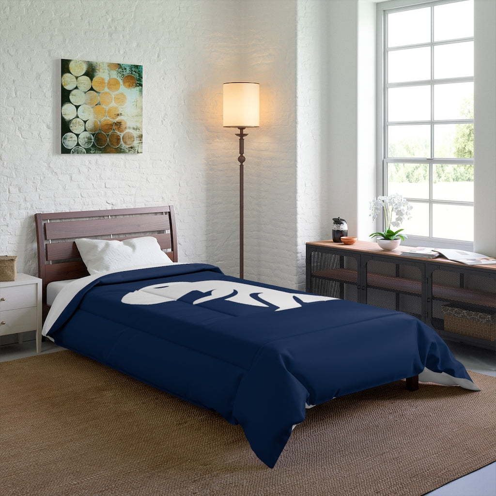 The Chompy Comforter White/Navy