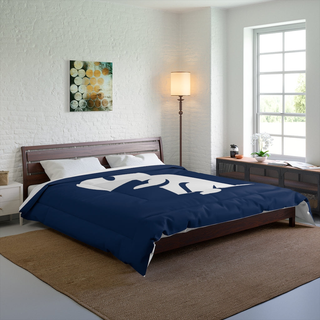 The Chompy Comforter White/Navy