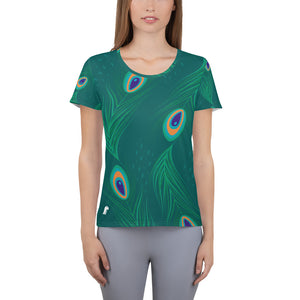 Chompy Peacock Women's Athletic T-shirt