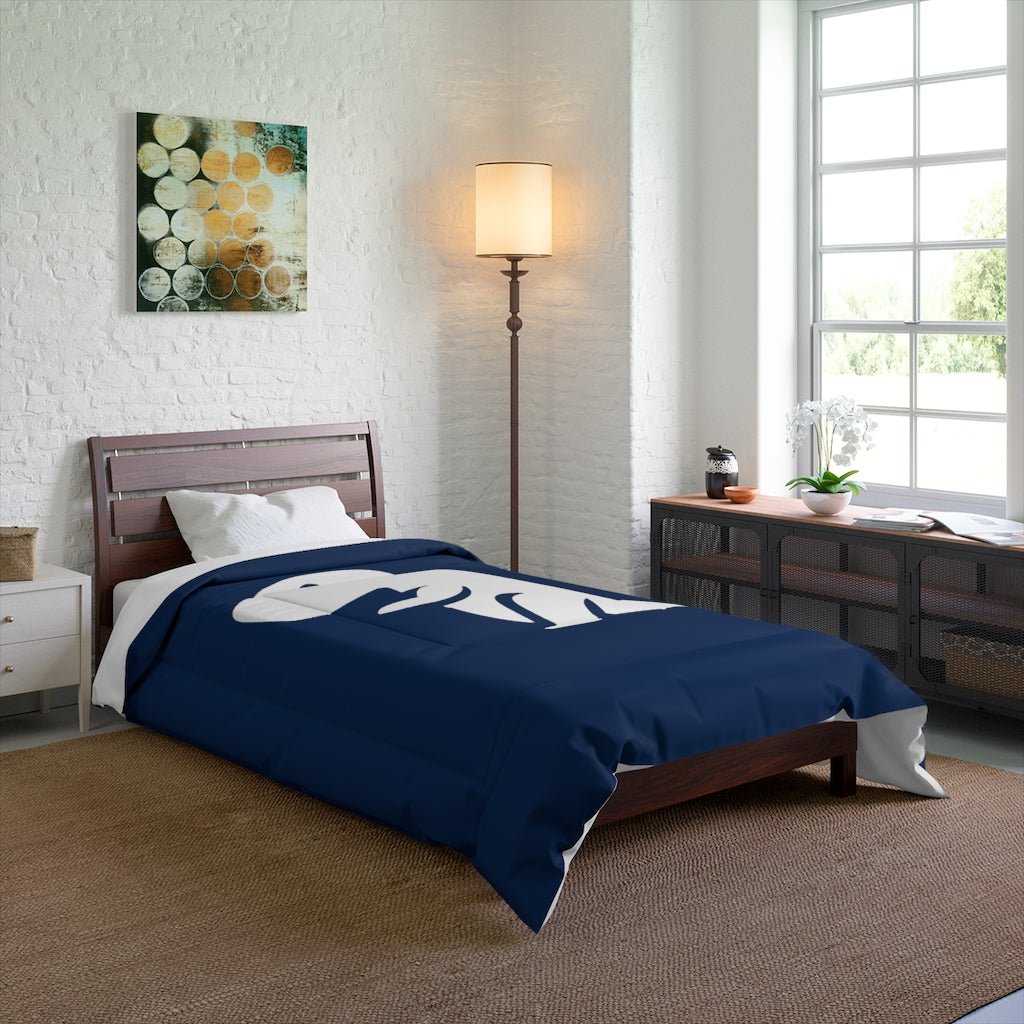 The Chompy Comforter White/Navy