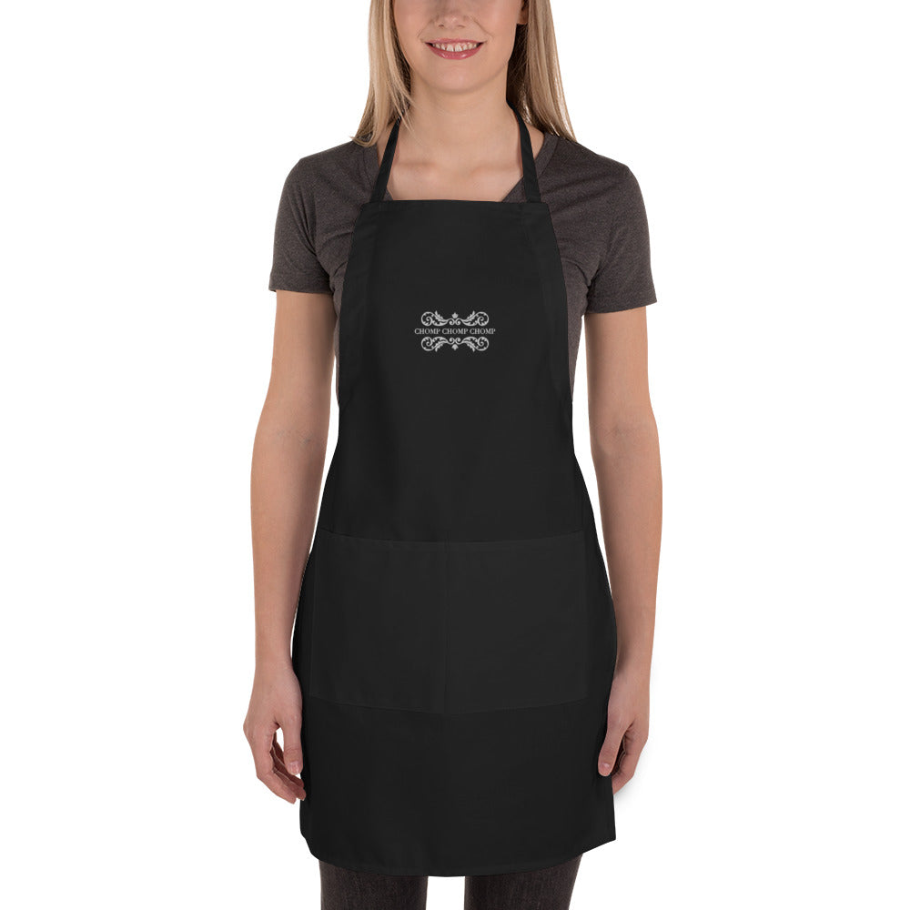 Elegant Chomp Chomp Chompy Embroidered Apron