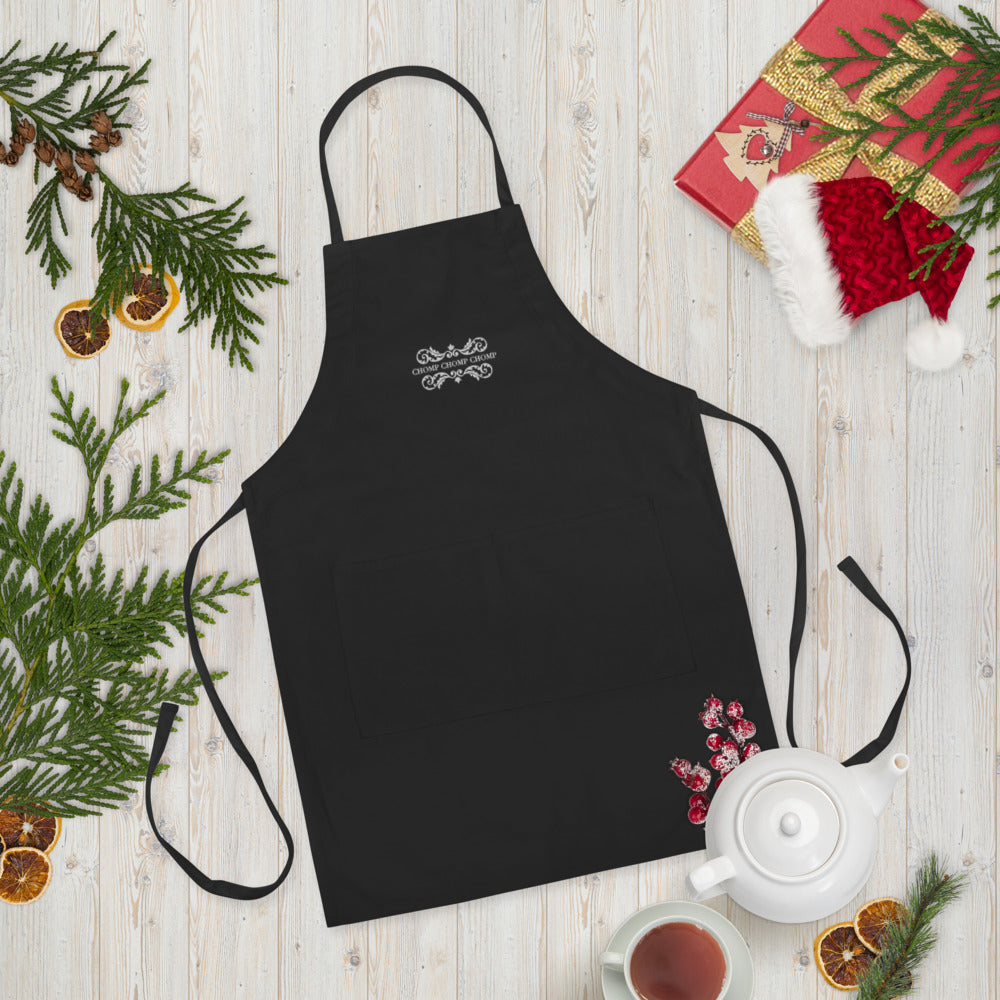 Elegant Chomp Chomp Chompy Embroidered Apron