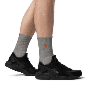 Orange Embroidered Chompy Socks