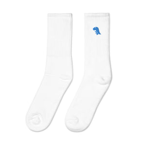 Blue Chompy Embroidered socks