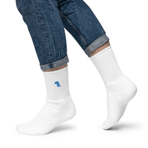 Blue Chompy Embroidered socks