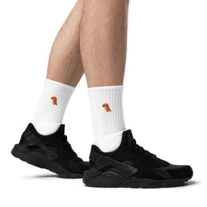 Orange Embroidered Chompy Socks