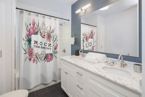 Rock the Short Flower Shower Curtains