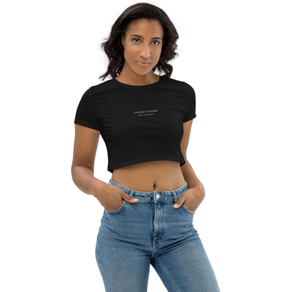 Embroidered Chompy Chomp Organic Crop Top