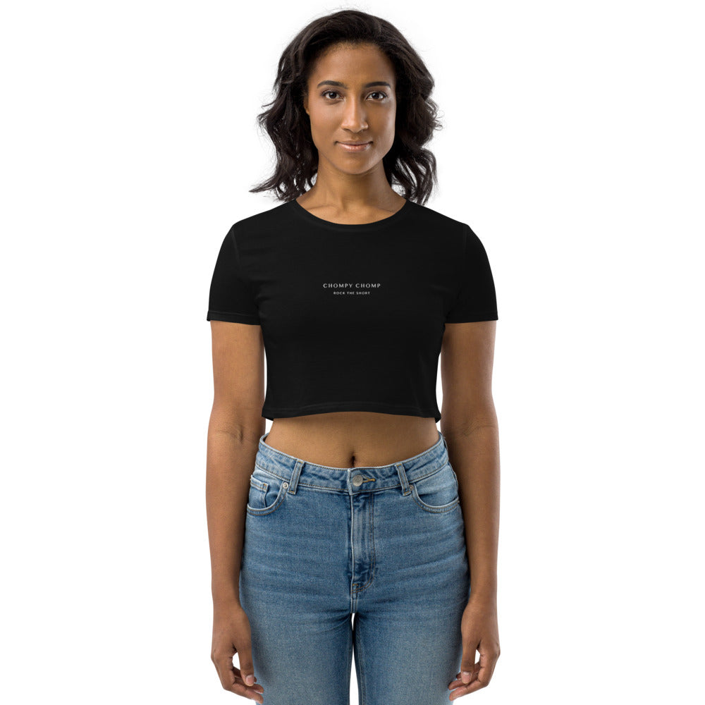 Embroidered Chompy Chomp Organic Crop Top