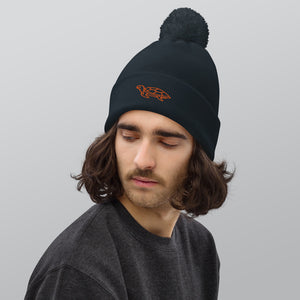 Leatherback Pom pom beanie